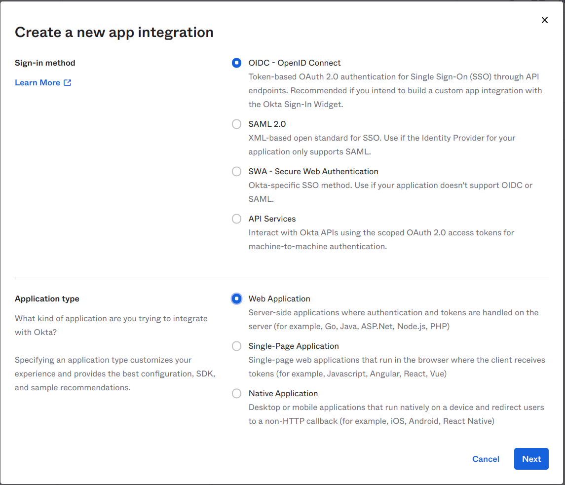 Create an app integration